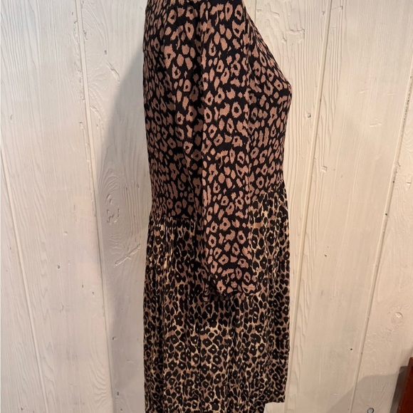Maeve Juno leopard print 3/4 sleeve dress, sz Small - Picture 6 of 12